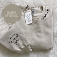 The cutest embroidered Mama sweatshirt. Embroidered with a commercial grade embroidery machine. 50% cotton, 50% polyester color: sand with black writing unisex sizing Recommended Care Instructions Machine wash with like colors. Tumble dry on low heat. Cream Cotton Sweatshirt With Embroidered Logo, Casual Cream Sweatshirt With Letter Embroidery, Cream Cotton Sweatshirt With Letter Embroidery, Cream Cotton Sweatshirt With Embroidered Text, Relaxed Fit Embroidered Cream Sweatshirt, Beige Cotton Sweatshirt With Letter Print, Basic Beige Cotton Sweatshirt, Cream Embroidered Relaxed Fit Sweatshirt, Beige Cotton Sweatshirt With Embroidered Logo