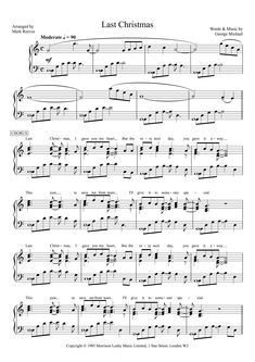 the last christmas sheet music for piano