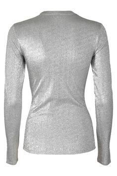 75% viscose 20% polyester 5% elastane Fall Party Tops In Viscose, Elegant Fitted Silver Top, Metallic Stretch Elegant Tops, Elegant Metallic Stretch Top, Fitted Viscose Tops For Night Out, Fitted Elastane Tops For Formal Occasions, Metallic Fitted V-neck Top, Formal Fitted Elastane Tops, Elegant Fitted Elastane Top