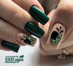 Ideas Nails, Creative Nails, Gorgeous Nails, Green Nails, Acrylic Nail Designs, Nude Nails, Trendy Nails