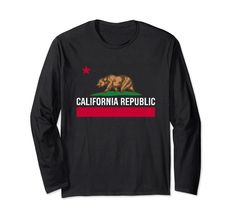 a black shirt with the flag of california and an image of a bear on it