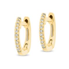 Stunning Mini Hoop Diamond Earrings Available in Yellow, Rose and White Gold. Get them now at The Earstylist by Jo Nayor Huggie Hoop Earrings, Yellow Rose, Huggies Earrings, Pave Diamonds