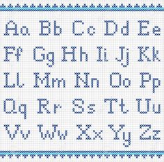 a cross stitch alphabet with letters and numbers