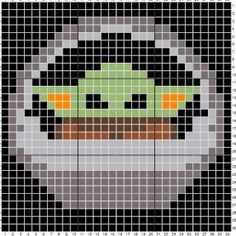 a cross stitch pattern with an image of the baby yoda