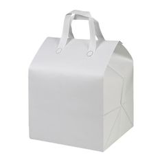 a white paper bag on a white background