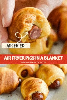 the air fryer pigs in a blanket is ready to be eaten