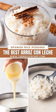 the best arroz con leche recipe is made with rice, milk and spices