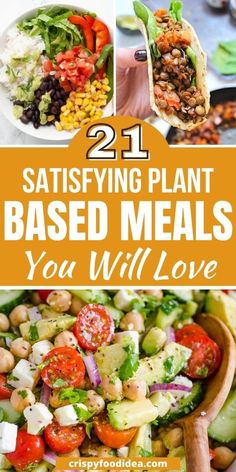 These easy plant based meals are best for lunch or weeknight dinners for your whole family. Easy Veggie Packed Meals, Basic Vegetarian Meals, Quick Vegetarian Meals Healthy, Weeknight Meals Vegetarian, Quick Veggie Dinners, East Plant Based Meals, Plant Meals, Quick And Easy Plant Based Meals, Quick Plant Based Dinner