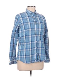 The Blue Shirt Shop Long Sleeve Button Down Shirt Size: Medium Tops - used. 100% Cotton, Checkered/Gingham | The Blue Shirt Shop Long Sleeve Button Down Shirt: Blue Checkered/Gingham Tops - Size Medium Blue Cotton Flannel Shirt For Spring, Blue Plaid Shirt, Blue Checkered, Gingham Tops, Plaid Tops, Homestuck, Blue Shirt, Blue Plaid, Plaid Shirt