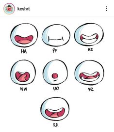 an image of different facial expressions on a cell phone with the caption's name