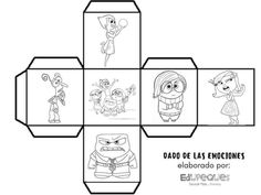 an origami box with pictures of cartoon characters in spanish, english and spanish