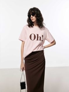 MO&Co. Women's Relaxed Letter Print T-shirt Features : - Relaxed fit- Breathable cotton- Crewneck, short sleeves- "Oh!" Letter print front details Code: MBC2TEET29 & MBC2TEEK01The back length of size S is 62.5cmMATERIALS & CARE Material: 100% CottonREMINDER: All items are measured manually. Please note that it's reasonable that there might be minor measurement differences (1-2cm) on some items. Body Measurements, Letter Print, Letter Prints, Neck T Shirt, Print T Shirt, Round Neck, Short Sleeves, Relaxed Fit, Crew Neck