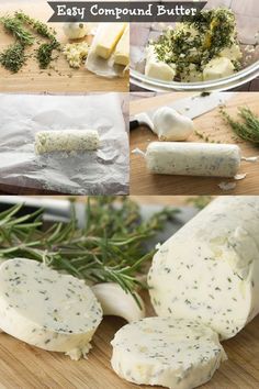 cheese is being cut and put on a cutting board to be used as an appetizer