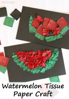 watermelon tissue paper craft for kids to make