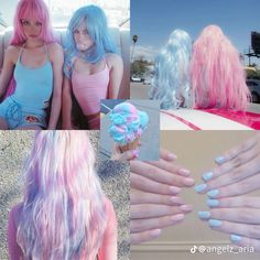 angelz_aria on tiktok Siren Witch, Pink Velvet Cupcakes, Candy Clothes, Cotton Candy Hair, Hair Extensions Before And After, Spring 2015 Fashion, Candy Hair, Dyed Hair Inspiration, Kawaii Hairstyles