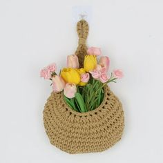 Wall Hanging Vegetable Fruit Basket, Strong Wall Hanging Bag In Kitchen Features Hanging wall baskets with beautiful loops is perfect rustic kitchen decor. This hanging baskets is so cosy!Hanging baskets made of friendly material in neutral colors of jute and will decorate Scandinavian, rustic, or modern interior. You can store onions, garlic, or in this hanging baskets.Set of baskets also good as a plant holder. baskets can be used to store smaller vegetables and . baskets can be used to store Store Onions, Organize Kitchen Spices, Fruit Flower Basket, Store Garlic, Hanging Closet Storage, Detail Wall, Hanging Wall Baskets, Hanging Basket Wall, Hanging Purses