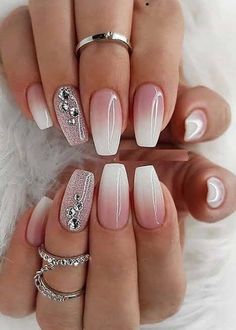 Ombre Nail Design, Fall Wedding Nails, Wedding Nail Art Design, French Pedicure, Bridal Nail Art, Fall Nail Art Designs, Ombre Nail Designs, Nail Art Ombre