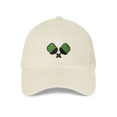 Baseball Cap With Pickleball Paddles Design - Made Of Cotton - Adjustable Fit, Casual Baseball Cap With Curved Brim For Tennis, White Baseball Cap For Tennis, White Tennis Baseball Cap, Casual Curved Brim Baseball Cap For Tennis, Casual Snapback Tennis Hat, Adjustable Snapback Hats For Tennis, Sporty Snapback Baseball Cap For Tennis, Sporty Snapback Hat For Tennis, Adjustable Tennis Cap