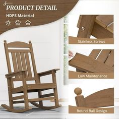 a wooden rocking chair with instructions on how to build it