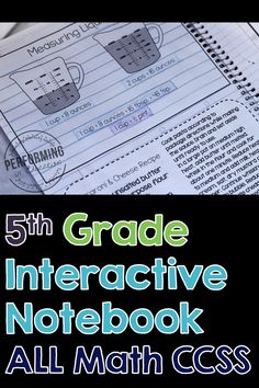 5th grade interactive notebook all math ccss workbook for the fifth grade students to use