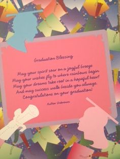 an image of graduation blessing card with paper cutouts and confetti on it