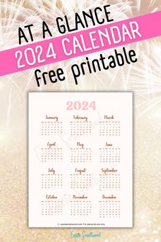 2024 yearly calendar free printable at a glance calendar for 2024 on one page