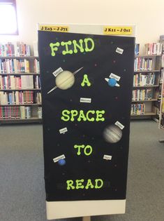 a sign that says find a space to read