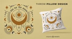 Aim for the moon throw pillow design Flat Style