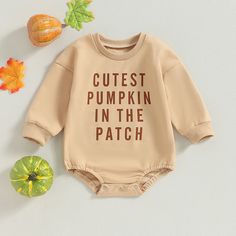 Snuggle up with your little gourd in this comfy, long-sleeve onesie and make fun memories with your cutest pumpkin in the patch. Halloween Baby Clothes, Oversized Romper, Fall Onesie, Cutest Pumpkin In The Patch, Halloween Romper, Halloween Onesie, Fun Memories, Newborn Boy Clothes