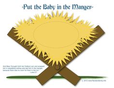 the baby in the manger is cut out from paper and placed on top of a piece of wood