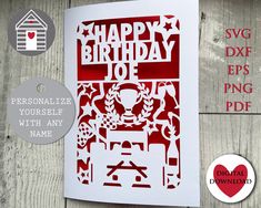 a card with the words happy birthday joe on it