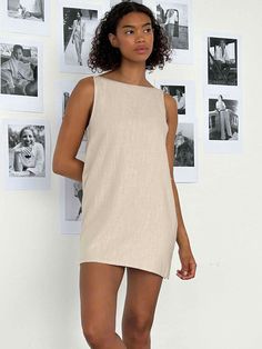 The Hailey dress is made from a fluid linen and viscose blend, features a boat neck line and a relaxed flowy silhouette. A true closet classic you'll wear on repeat. We added a lining as well, so it won’t be see-through. The model is 5'9" and wears a size M. Cold wash/delicate wash Spring Day Out Linen Mini Dress, Elegant Summer Linen Mini Dress, Elegant Linen Mini Dress For Summer, Chic Mini Length Linen Summer Dress, Chic Boat Neck Mini Dress For Spring, Casual Mini Linen Dress, Chic Spring Mini Dress With Boat Neck, Chic Summer Linen Day Dress, Linen Mini Dress For Summer Day Out