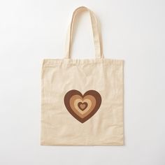 Handpainted Tote, Diy Tote Bag Design, Handpainted Tote Bags, Desain Tote Bag, Totes Ideas, Brown Heart, Sacs Tote Bags, Heart Tote Bag, Canvas Bag Design