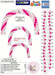 the diagram shows how many different types of beads are used to make this beaded necklace