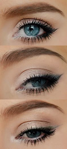 Hello, ladies! Today I'll show 3 simple Naked Palettes combos. I prefer to do natural looks, as I believe that... Dinner Hair, Subtle Eye Makeup, Blue Eyes Pop, Alat Makeup, Winged Eye, Makeup Easy, Easy Makeup Tutorial