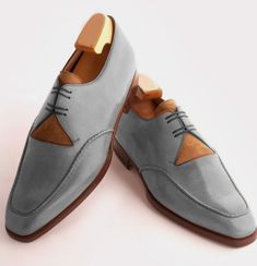 Sleek sellouts! 🤓. Order Gray Leather New Edition Split Design Handmade Lace Up Shoes at $159.0 #Boots #Shoes #Handmade #Leather #fashion #studdedjacket #sale #biker #outwear #jacket Button Boots, Quality Leather Boots, Shoes Stylish, Custom Design Shoes, Handmade Leather Shoes, Round Toe Shoes, Box Shoes, Split Design, Moccasins Shoes