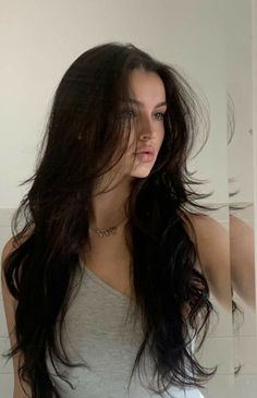 wolfcut hair, fall hair colors, winter hair color, dark fall hair colors Tuns Bob Lung, Haircuts Straight Hair, Long Layered Hair, Haircuts For Long Hair, Hair Inspiration Color, Hair Inspo Color, Long Hair Cuts, Brunette Hair, Aesthetic Hair