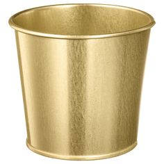 a gold colored cup with no lid on a white background, it is empty and ready to be used