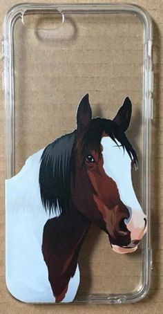 a phone case with a horse painted on it