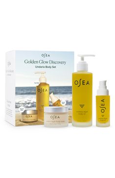 What it is: Supercharge your skin with unmatched marine moisture with this limited-edition set for healthy, hydrated and glowing skin at home and on the go!Who it's for: Ideal for all skin types.Set includes: - Undaria Algae Body Oil (5 oz. full size; 1 oz. travel size): a clinically-proven, seaweed-infused body oil that helps instantly improve the look of skin elasticity and deliver deep moisturization- Undaria Algae Body Butter (1.7 oz.): a clinically proven, age-defying body butter that helps Glowing Skin At Home, Osea Malibu, Cypress Oil, Moisturizing Body Oil, Citrus Aurantifolia, Lime Oil, Firm Skin, Golden Glow, Sagging Skin