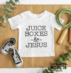 Christian Shirts For Kids, Toddler Cricut Shirts, Christian Kids Shirts, Jesus Kids, Painted Porch, Christian Shirts Designs, Church Shirt, Juice Boxes, Christian Kids