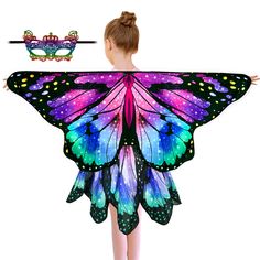 PRICES MAY VARY. 🦋【Fairy Butterfly Costume Sets】kids butterfly costume for girls 4-8 includes 1* Butterfly Wings toddler+1* Butterfly Dress kids +1* Colorful Lace butterfly mask；Girls Butterfly costume: Lenght 47cm/18.5in Width 117cm/46in; Fairy skirt: Waist to hem length 33.5cm/13in. Available in Orange, Pink, Purple, Iridescent, Blue Pink, Powder Blue, and Star Blue.Suitable for 4-8 years old girls, as toddler girl halloween costume butterfly erfect for butterfly party favors butterfly gifts Toddler Butterfly Costume, Butterfly Costume Kids, Girls Butterfly Costume, Butterfly Wings Costume, Fairy Wings Costume, Toddler Dress Up, Butterfly Party Favors, Animal Themed Birthday Party, Halloween Costume Toddler Girl