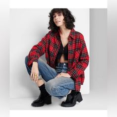 Wild Fable - Nwt Size Medium, Red Plaid Oversized Flannel. Questions? Leave A Comment Below! Oversized Red Flannel Shirt For Fall, Oversized Red Long Sleeve Flannel Shirt, Oversized Red Flannel Shirt, Oversized Red Flannel Shirt Casual, Oversized Red Flannel Shirt Casual Style, Red Casual Flannel Shirt For Fall, Casual Red Flannel Shirt For Streetwear, Red Flannel Outfit, Oversized Flannel Shirt