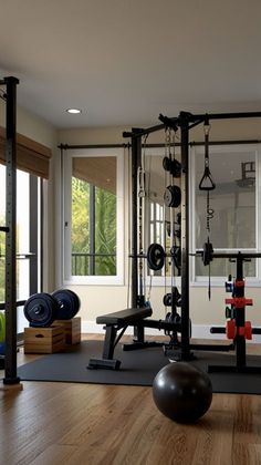 6. Health and Wellness: #health, #wellness, #fitness, #selfcare Gym Space Design, Home Gym Interior Design Ideas, Homemade Weights, Gym Corner At Home, Rustic Home Gym, At Home Gym Room Small Spaces, Home Gym Interior Design, Gym Interior Design Ideas, Home Garage Gym