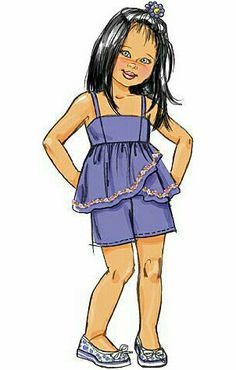 Croquis Fashion, Sundress Pattern, Tops Dress, Girls Sundress