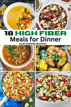 Get these 18 High Fiber Meals for Dinner to eat healthy and lose weight without all the fuss. They are perfect for busy weeknights and quite delicious. High Fiber Meals, High Fiber Dinner, Help With Constipation, Low Calorie Recipes Dinner, Meals For Dinner, Sausage Dinner, Healthy Low Calorie Meals