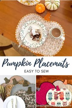 pumpkin placemats are easy to sew and perfect for the fall table setting