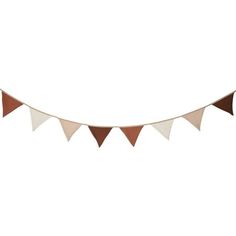 a white and brown bunting banner with triangles on it