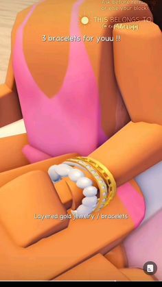 an animated image of a woman in a pink dress holding a ring on her finger