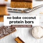 there are no - bake coconut protein bars on the table